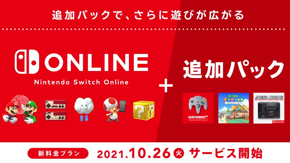 Nintendo Switch Online+追加パックのイメージ