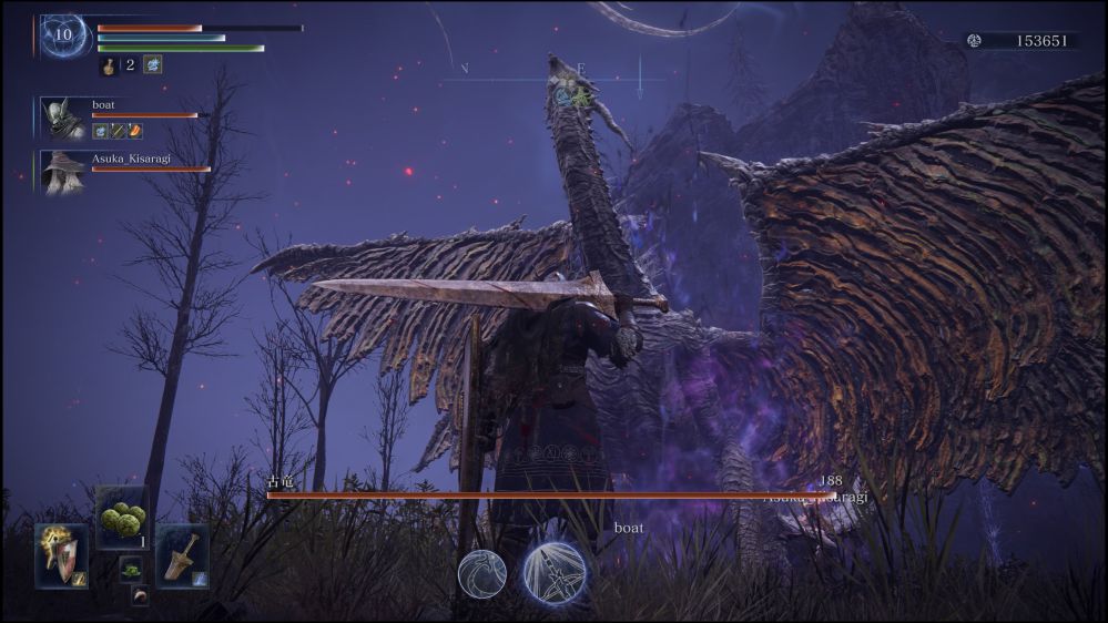 「エルデンリング ナイトレイン」フィールドにいるドラゴン