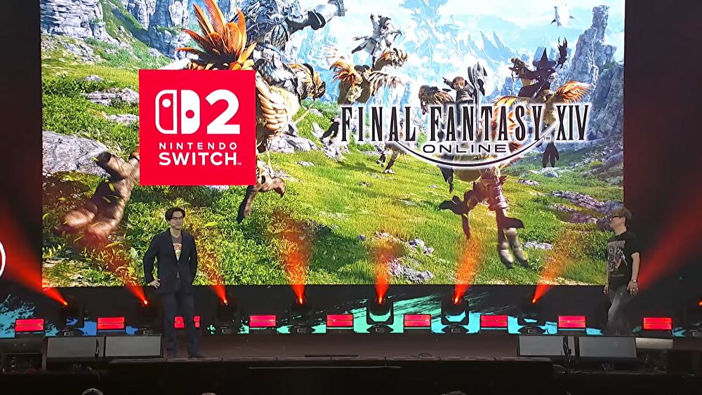 Switch2版「FF14」発表時のステージ