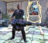 Fallout76「ガウスミニガン」を構えた姿